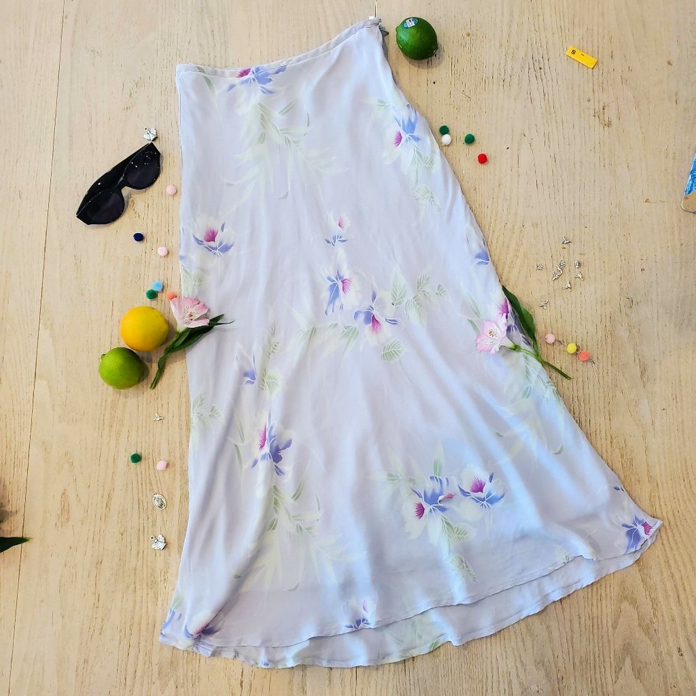 Vintage Tommy Bahama silk sheer tulip skirt